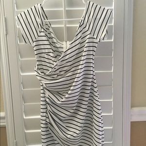 Striped body hugging mini dress