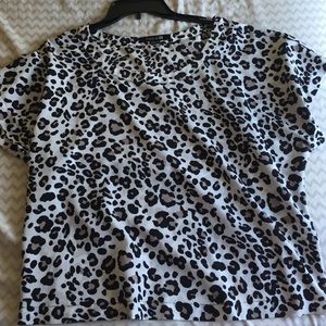 Leopard print dress shirt