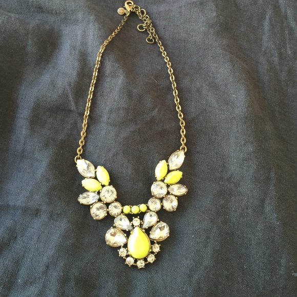 Jcrew crystal and neon necklace