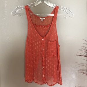 Dressy orange tank top blouse