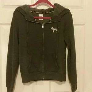 Dark grey zip up hoody sweatshirt