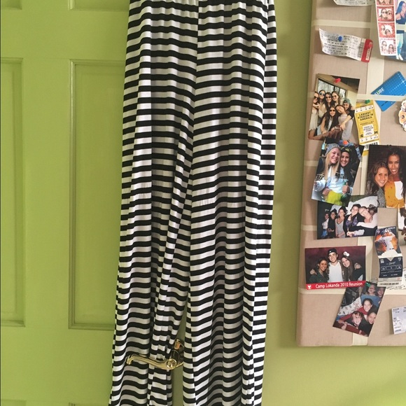 Nautical Striped Flare Cotton Pant
