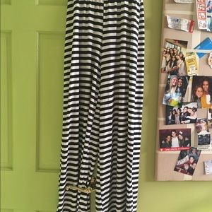 Nautical Striped Flare Cotton Pant