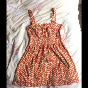 Vintage summer dress with Apple fabric size 0