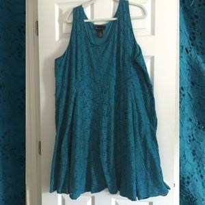 Teal Lace Dress with Lining