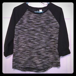Grey and black baseball tee