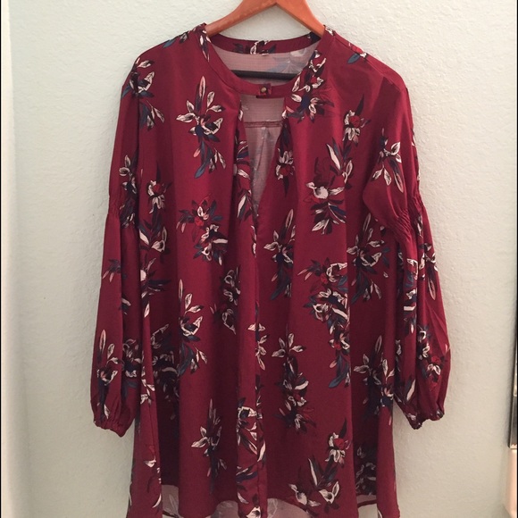 Burgundy floral dress