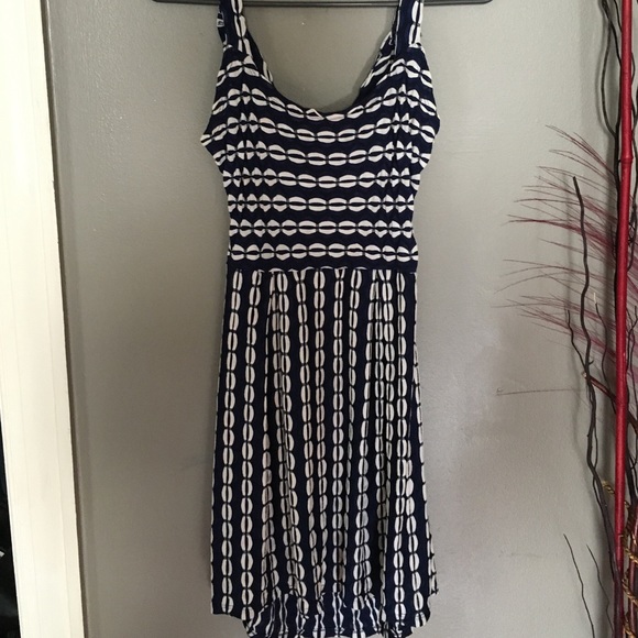 Navy blue & white print sundress