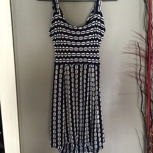 Navy blue & white print sundress
