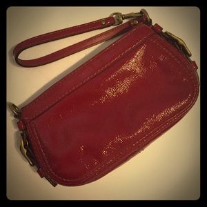 Coach Red Patent Leather Wristlet