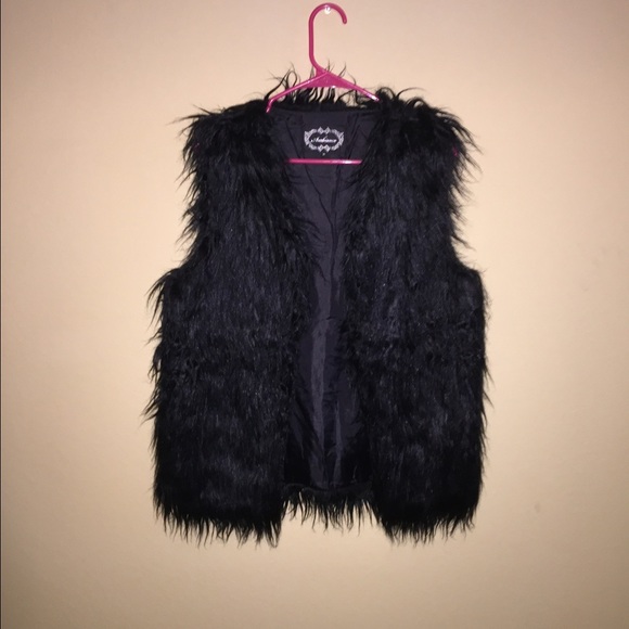 Black fur vest