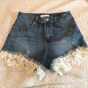 Shorts w/ Lace Trim