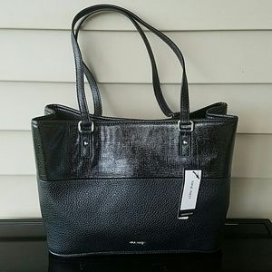 NWT! Nine West Faux Leather Reptile Panel Tote