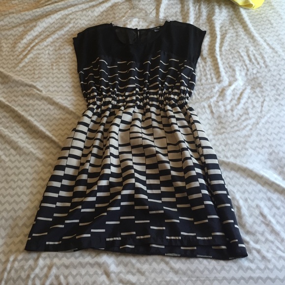 Cream and black dress