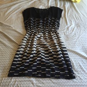 Cream and black dress