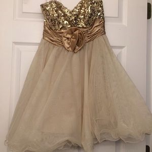 Gold and White homecoming dress