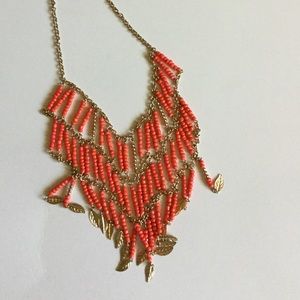 Boho Bib Style Feather Necklace