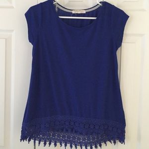 Rewind cotton top with crotchet detail bottom.