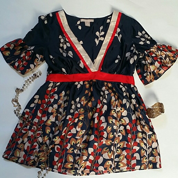 HYPE gorgeous 100% silk top Anthropologie L