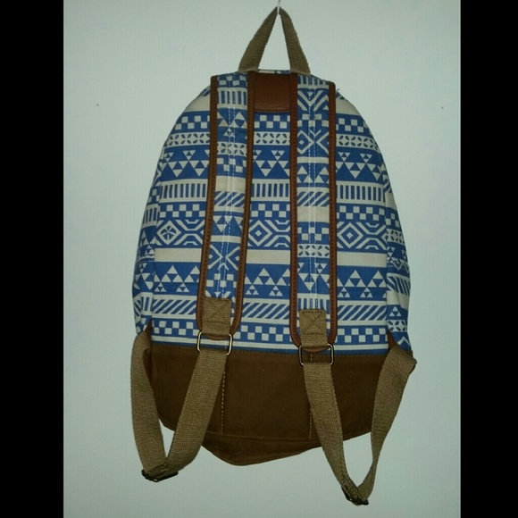 Blue/White Pattern Backpack - Picture 2 of 3