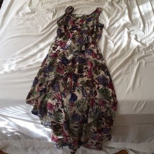 Hi-low, sheer floral dress