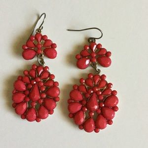 Red-Orange Vintage Style Earrings