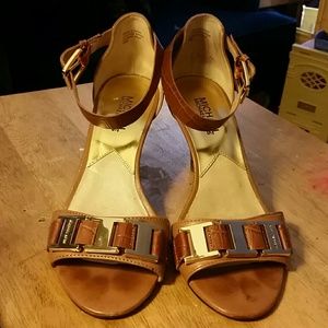 Micheal By Michael Kors Gold Buckle Heels