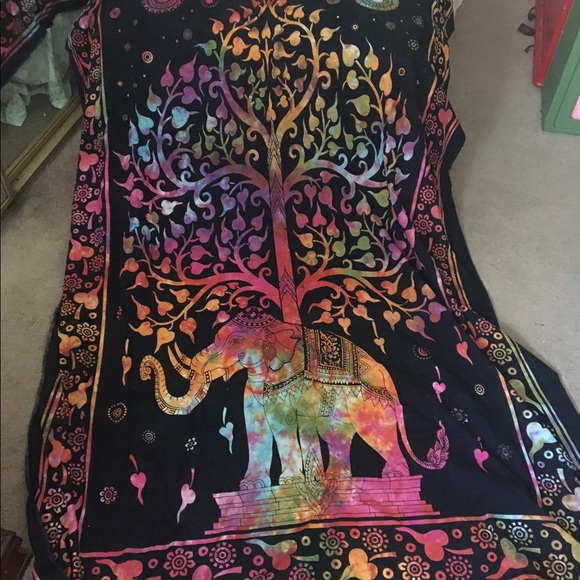 Rainbow Elephant Wall Tapestry