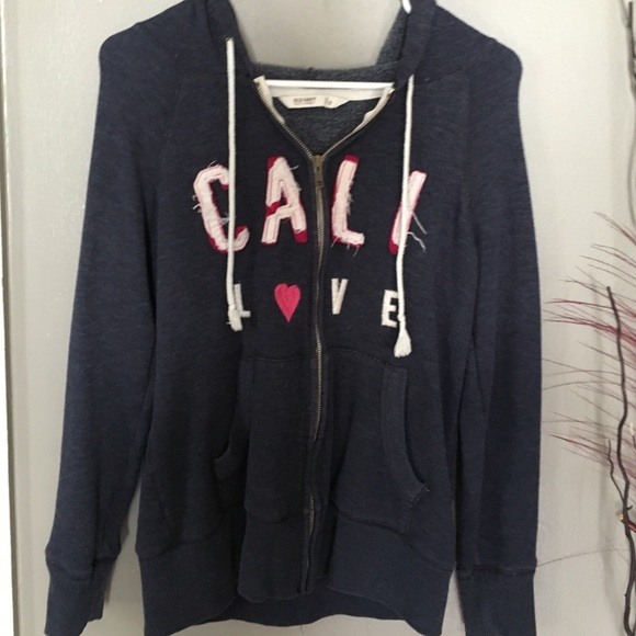 navy blue zip-up hoodie