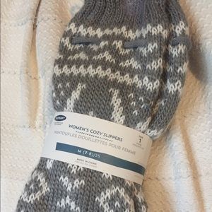 Grey sweater slippers