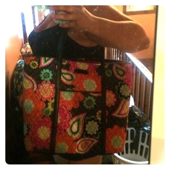 Vera Bradley Trimmed Tote Ziggy Zinnia
