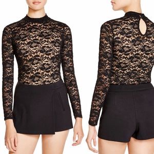 Bloomingdale's Aqua Lace Bodysuit