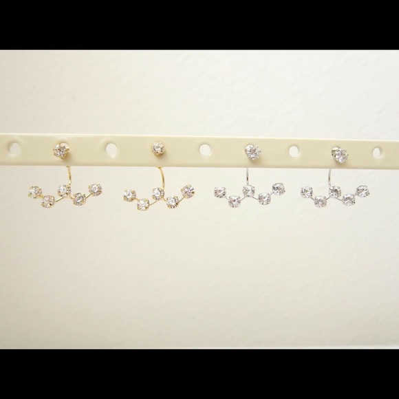 Wavy starry earrings- Silver - Picture 3 of 4