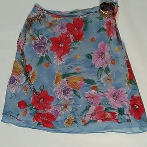 Ralph Lauren 100% silk A line skirt 12 14