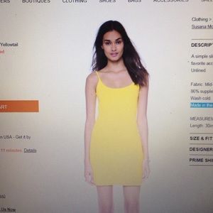 Price reduced ! Susana Monaco Yellow Slip Dress