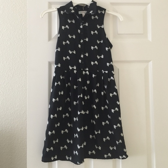 Girls black with bows sleeveless dress