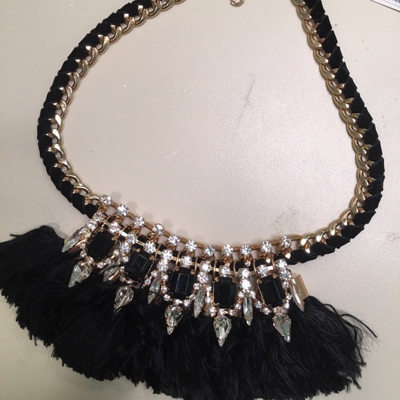 Trendy Black/Rhinestone Necklace - NWT