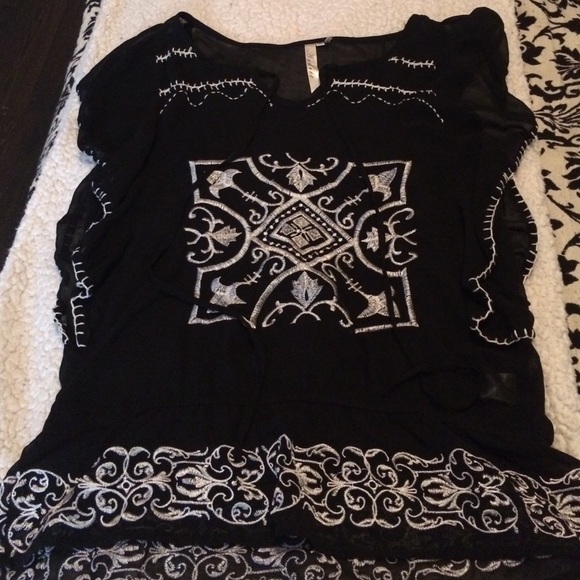Sheer Black & White Top