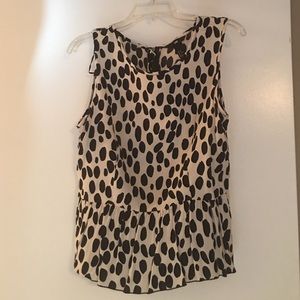 Black and white peplum top