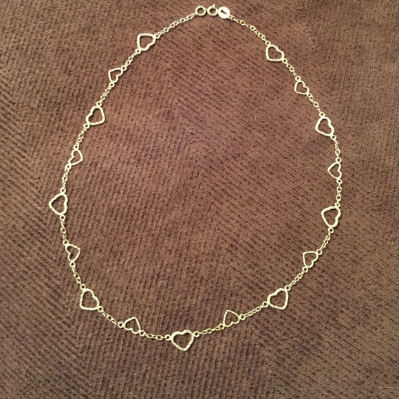 16" silver heart necklace