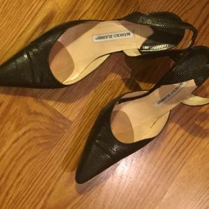 Brown snakeskin Manolo Blahnik shoes