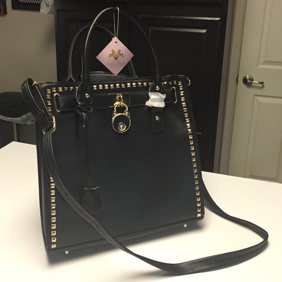 Brand new black bag with gold studs