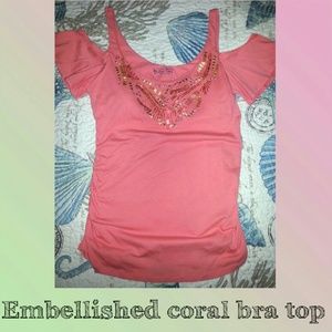 Beaded coral top