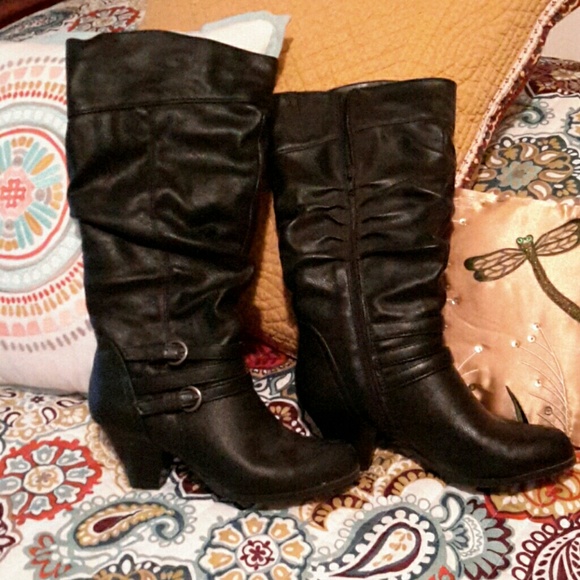 Faux leather boots