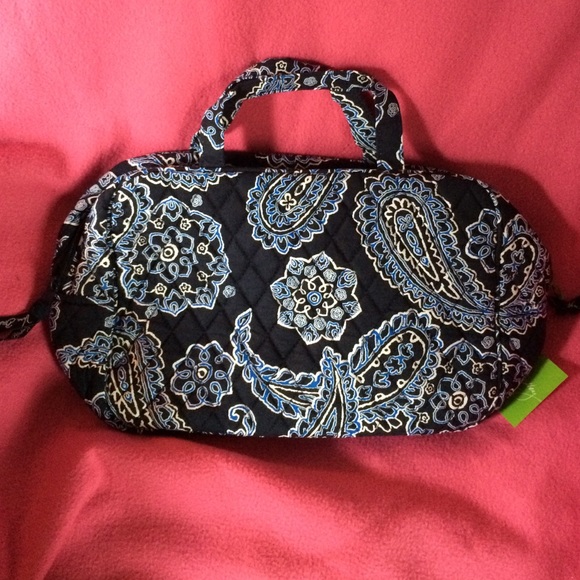 Vera Bradley Grand Cosmetics bag Blue Bandana NWT