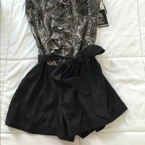 Express snake skin tie romper