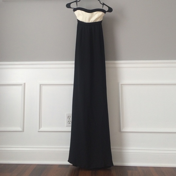 Black and cream floor length dress