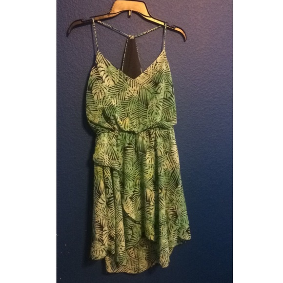 Green Hawaiian/Fern Print Dress
