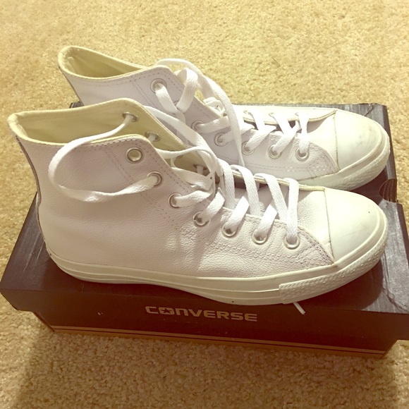 White Leather Converse Sneakers