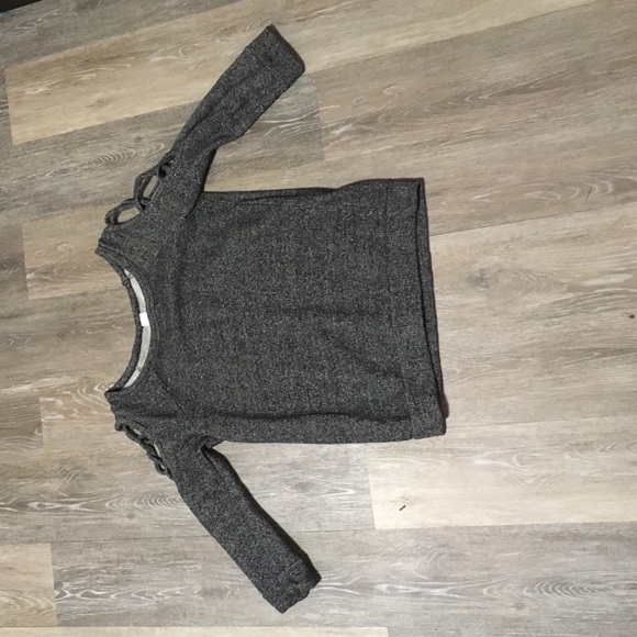 sweater with cute cut open shoulders